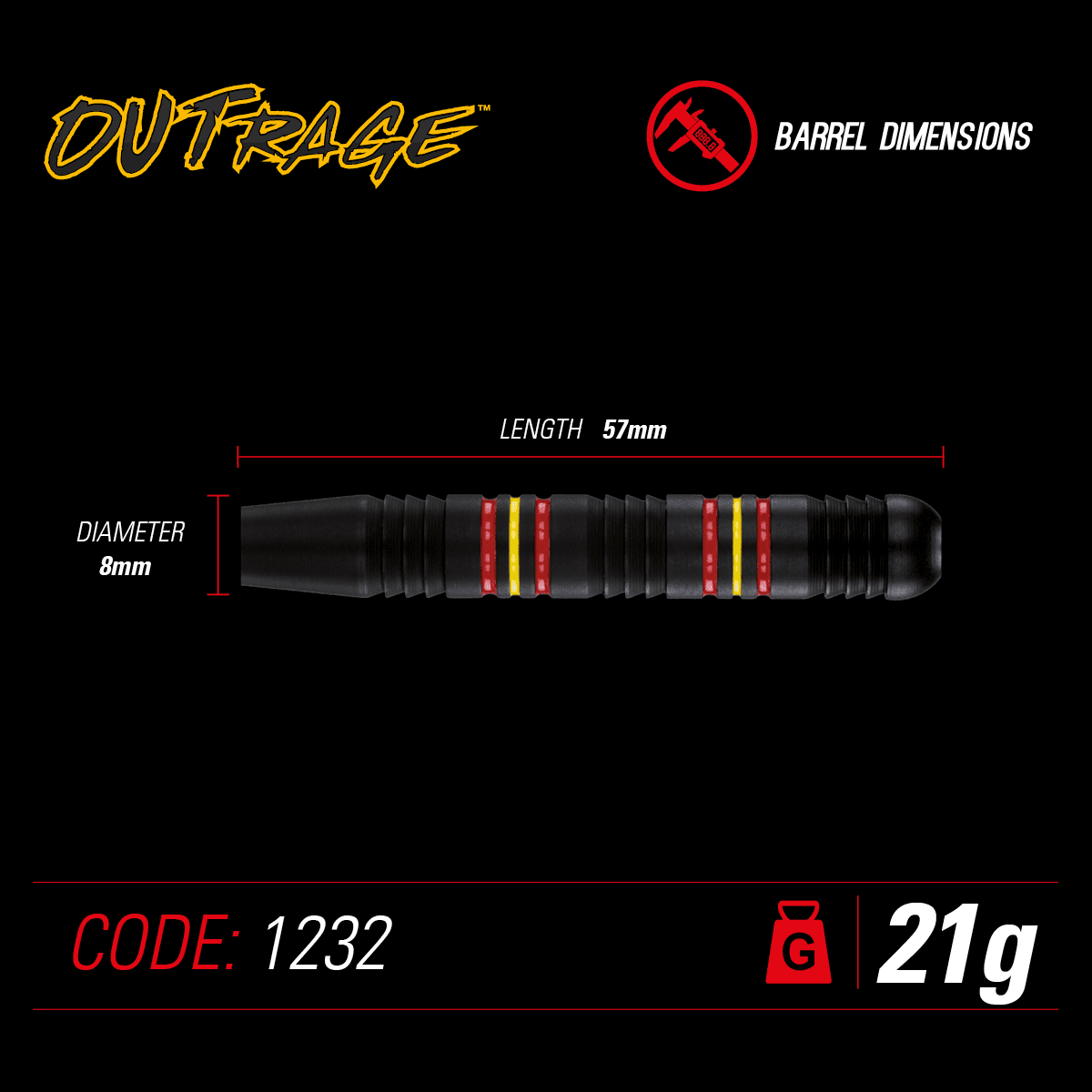 WINMAU Outrage Ultra-modern precision machined Brass Darts 2 WINMAU Outrage Ultra-modern precision machined Brass Darts - Image 2