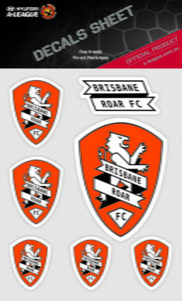 Brisbane Roar A-League 4WD Car Bike 7 Decal Sticker Sheet