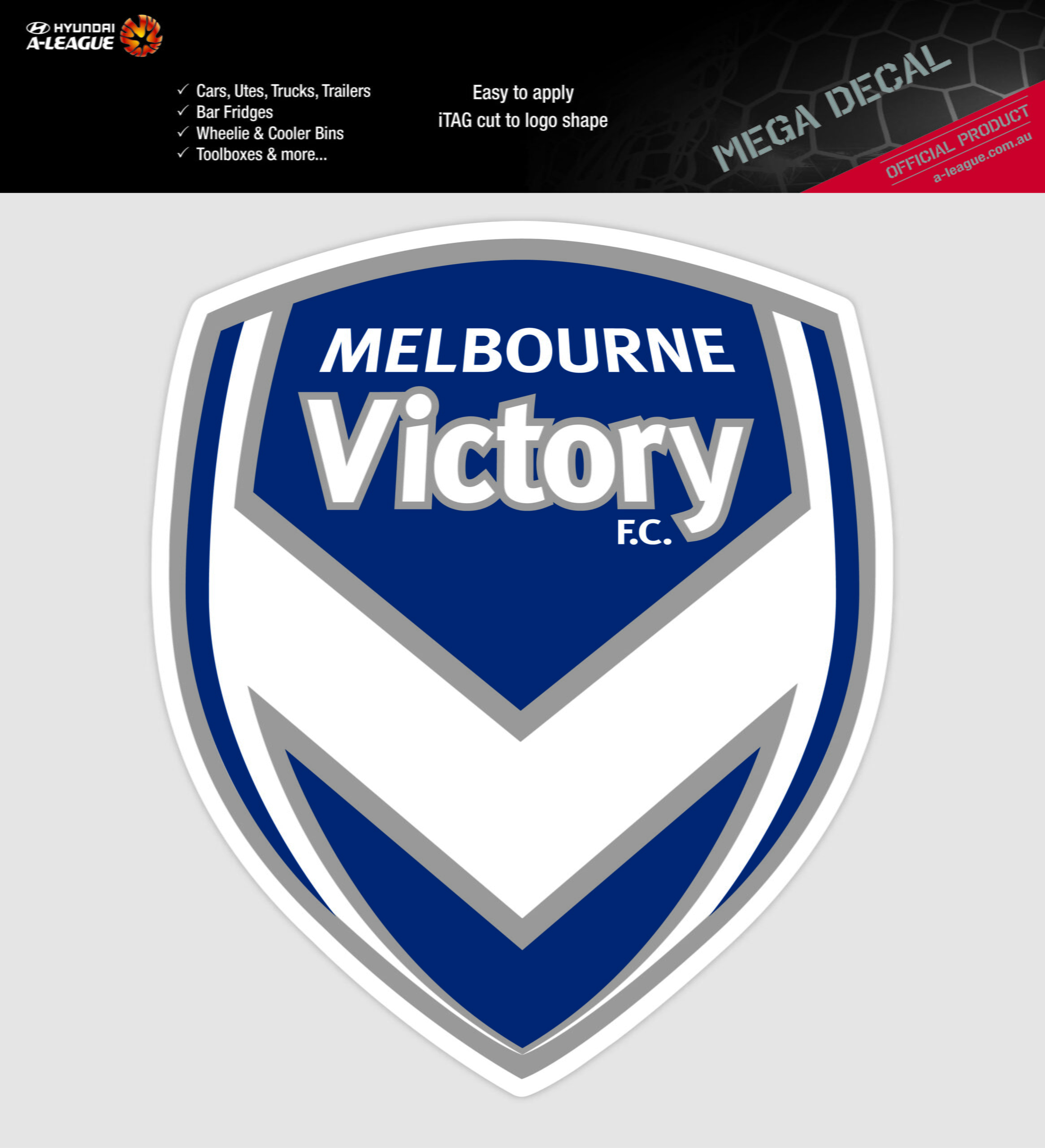 Melbourne Victory A-League 4WD Car Bike Mega Decal Sticker 1 Melbourne Victory A-League 4WD Car Bike Mega Decal Sticker
