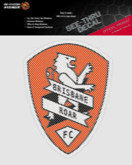 Brisbane Roar A-League 4WD Car Glass See-Thu Decal Sticker