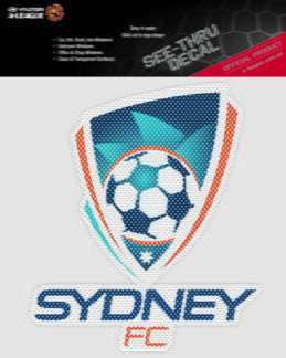 Sydney FC A-League 4WD Car Glass See-Thu Decal Sticker