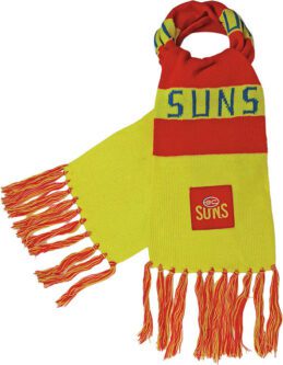 Gold Coast Suns Traditional AFL Bar Scarf Warm Winter Neckwear