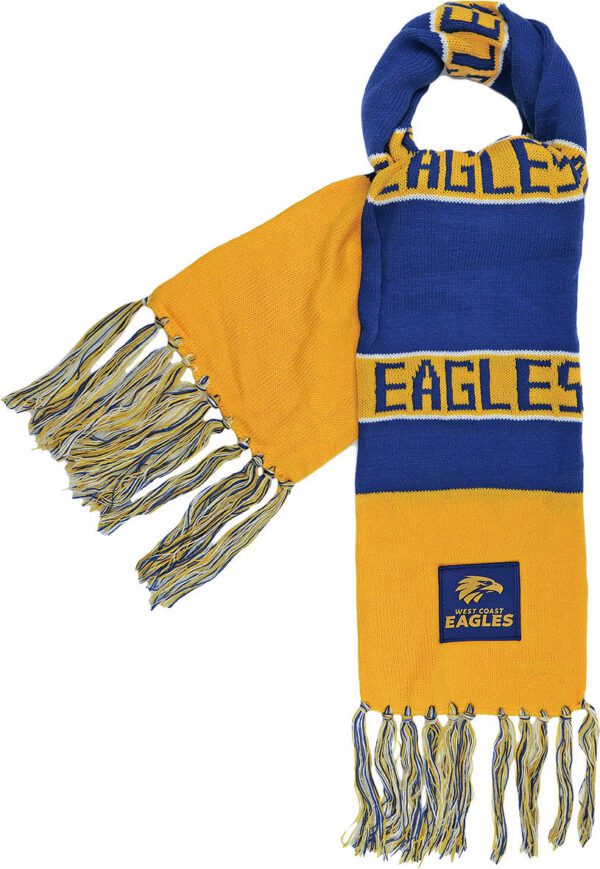 West Coast Eagles Traditional AFL Bar Scarf Warm Winter Neckwear