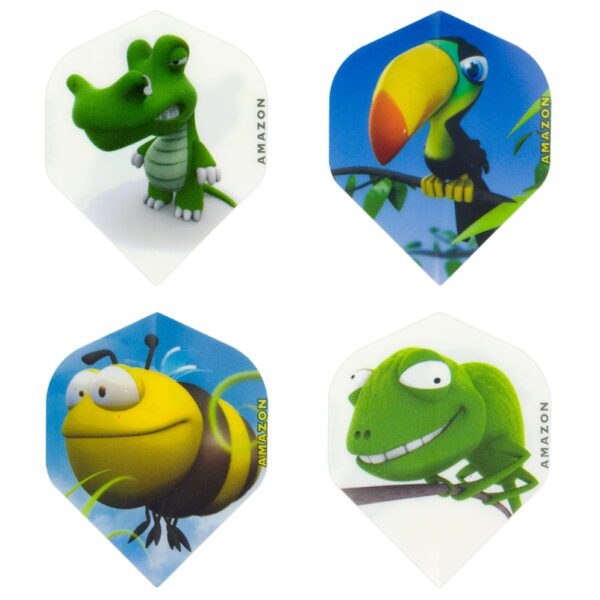 Formula Sports Amazon Cartoon Standard Dart Board Darts Flights 4 Sets