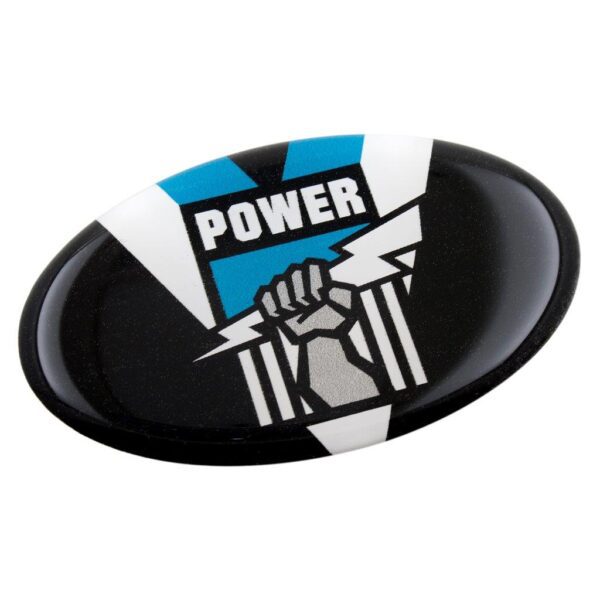 Adelaide Port Power AFL Lensed Team Oval Decal Badge - Cars, Bikes Laptops, Most Things