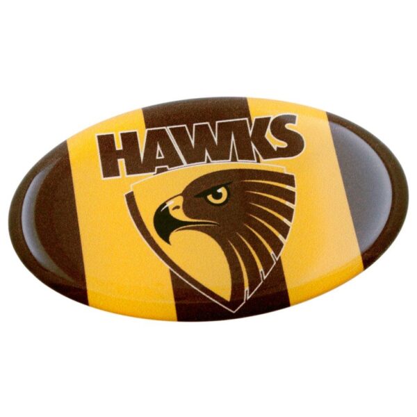 Hawthorn Hawks AFL Lensed Team Oval Decal Badge - Cars, Bikes Laptops, Most Things