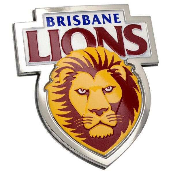Brisbane Lions AFL 3D Chrome Emblem Badge - For Cars, Bikes, Laptops, Most Things