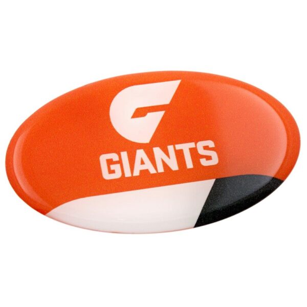 Greater Western Giants AFL Lensed Team Oval Decal Badge - Cars, Bikes Laptops, Most Things