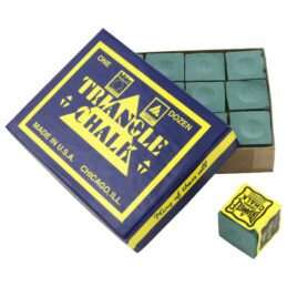 Quality TRIANGLE Pool Snooker Billiard Cue Tip Table Chalk Box Spruce GREEN