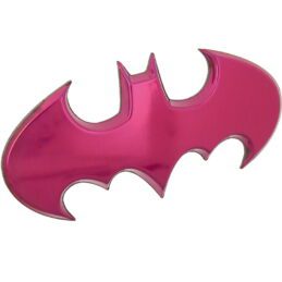Batman 1989 Batwing 3D Car Badge (Pink Chrome) Metal Car Badge – Iconic Collector Emblem