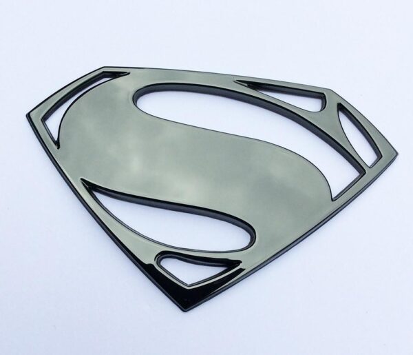 Batman v Superman Superman Premium Black Chrome 3D Automotive Decal Sticker Badge