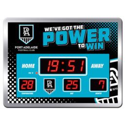 Adelaide Port Power AFL Aussie Rules SCOREBOARD LED Clock