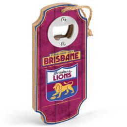 Brisbane Lions AFL First 18 Bottle Opener Wall Plaque Sign with Hanging Rope