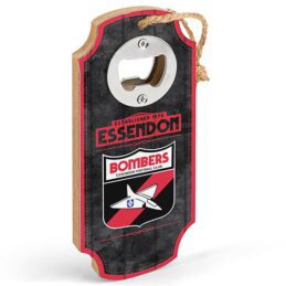 Essendon Bombers AFL First 18 Bottle Opener Wall Plaque Sign with Hanging Rope