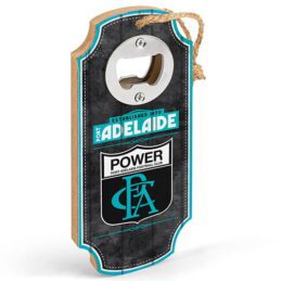 Adelaide Port Power AFL First 18 Bottle Opener Wall Plaque Sign with Hanging Rope