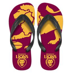 Brisbane Lions AFL Aussie Rules Footy Thongs Plugger Flip Flops