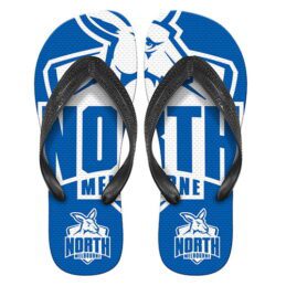 North Melbourne Kangaroos AFL Aussie Rules Footy Thongs Plugger Flip Flops