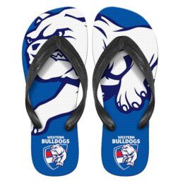 Western Bulldogs AFL Aussie Rules Footy Thongs Plugger Flip Flops