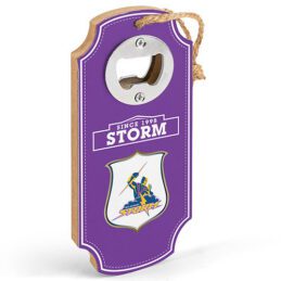 Melbourne Storm NRL Heritage First 18 Bottle Opener Wall Plaque Sign with Hanging Rope