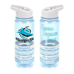 Cronulla Sharks NRL Tritan Drink Water Bottle with Wrist Bands