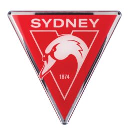 Sydney Swans AFL Lensed Chrome Decal Badge - Cars, Bikes, Laptops, Most Things