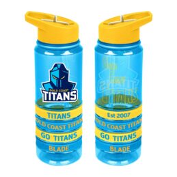 Gold Coast Titans NRL Tritan Drink Water Bottle with Wrist Bands