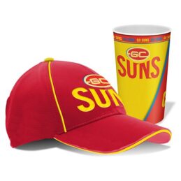Gold Coast Suns AFL Hat/Cap and Tumbler Mug/Cup Gift Pack