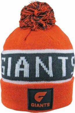 Greater Western Giants AFL Traditional Bar Beanie Hat Removable Pom-Pom