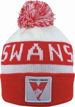 Sydney Swans AFL Traditional Bar Beanie Hat Removable Pom-Pom