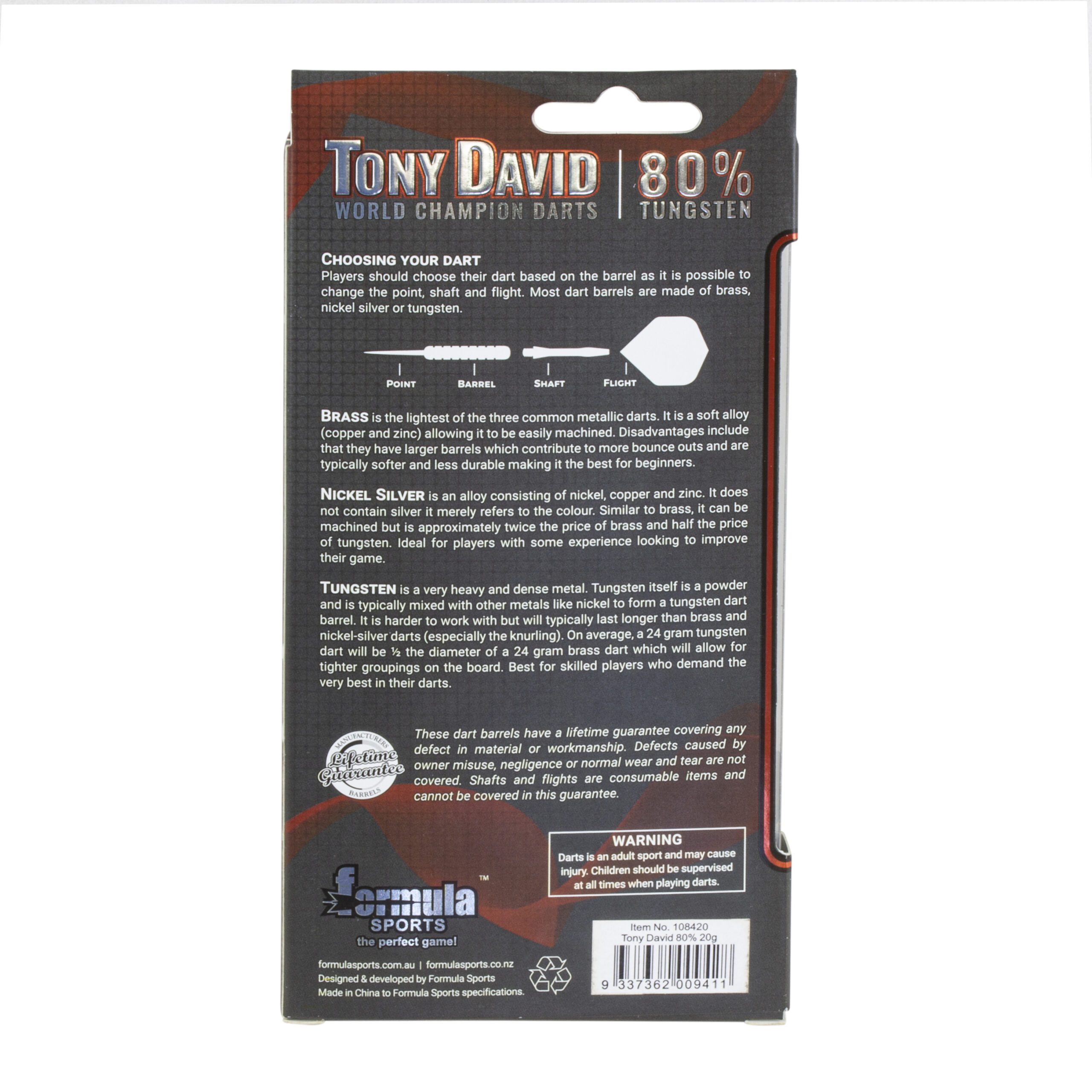 Formula Sports World Champion Tony David Tungsten 80% Dartboard Darts 36 Formula Sports World Champion Tony David Tungsten 80% Dartboard Darts - Image 36