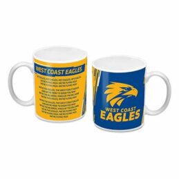 West Coast Eagles AFL Ceramic Coffee Mug Cup with Team Song 330ml