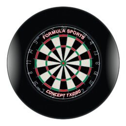 Formula Sports TX290 Genuine Bristle Dart Board and Black Dartboard Surround with Darts
