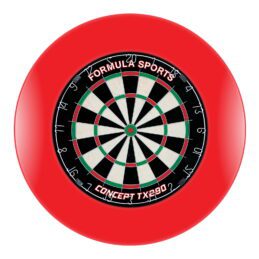 Formula Sports TX290 Genuine Bristle Dart Board and RED Dartboard Surround with Darts