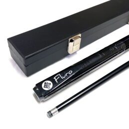 FLURO Black Pool Snooker Billiard Cue and Case