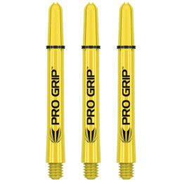 Target Pro Grip Yellow Nylon Dart Shafts Stems set 3 Solid Colour