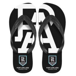 Adelaide Port Power AFL Aussie Rules Footy Thongs Plugger Flip Flops