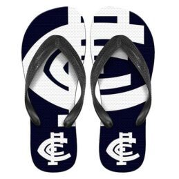 Carlton Blues AFL Aussie Rules Footy Thongs Plugger Flip Flops