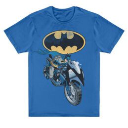 Batman Motorcycle Blue Boys Tee T-Shirt