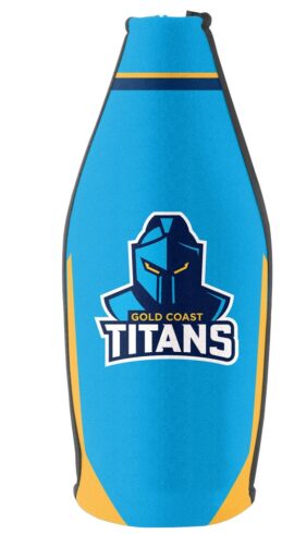 Gold Coast Titans NRL TALLIE LONG NECK Beer Wine Bottle Zip Cooler (includes Carry Strap)