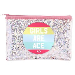 Australian Open Tennis Melbourne Pencil Case Girls are Ace Zip Glitter