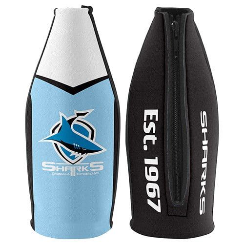 Cronulla Sharks TALLIE LONG NECK Beer Wine Bottle Zip Cooler (includes Carry Strap) 1 Cronulla Sharks TALLIE LONG NECK Beer Wine Bottle Zip Cooler (includes Carry Strap)