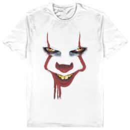 IT Movie Pennywise Clown Face Supernatural Horror White T Shirt