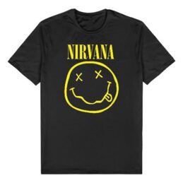 Nirvana Smiley Black Yellow Tee T-Shirt