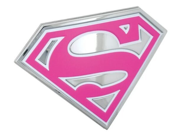 Supergirl Car Emblem 3D Pink White Chrome DC Comics Automotive Decal Sticker Badge