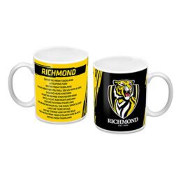 Richmond Tigers AFL Ceramic Coffee Mug Cup with Team Song 330ml