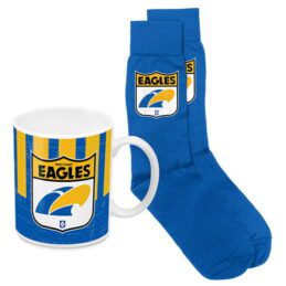West Coast Eagles AFL Ceramic Mug and Adult Socks Gift Set
