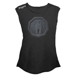 Bundy Bundaberg LADIES Black Monochrome Rosette Tank Top Tee T-Shirt