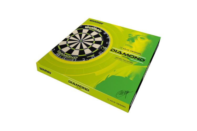Winmau MVG Diamond Plus Dart Board + Welcome to the Man Cave Dartboard Cabinet + Darts - Image 4