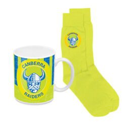 Canberra Raiders NRL Ceramic Coffee Mug Cup and Jacquard Knit Socks