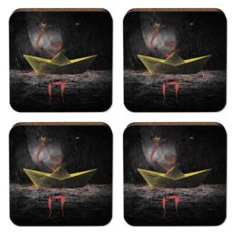 IT Movie Pennywise Clown Supernatural Horror Set of 4 Coasters